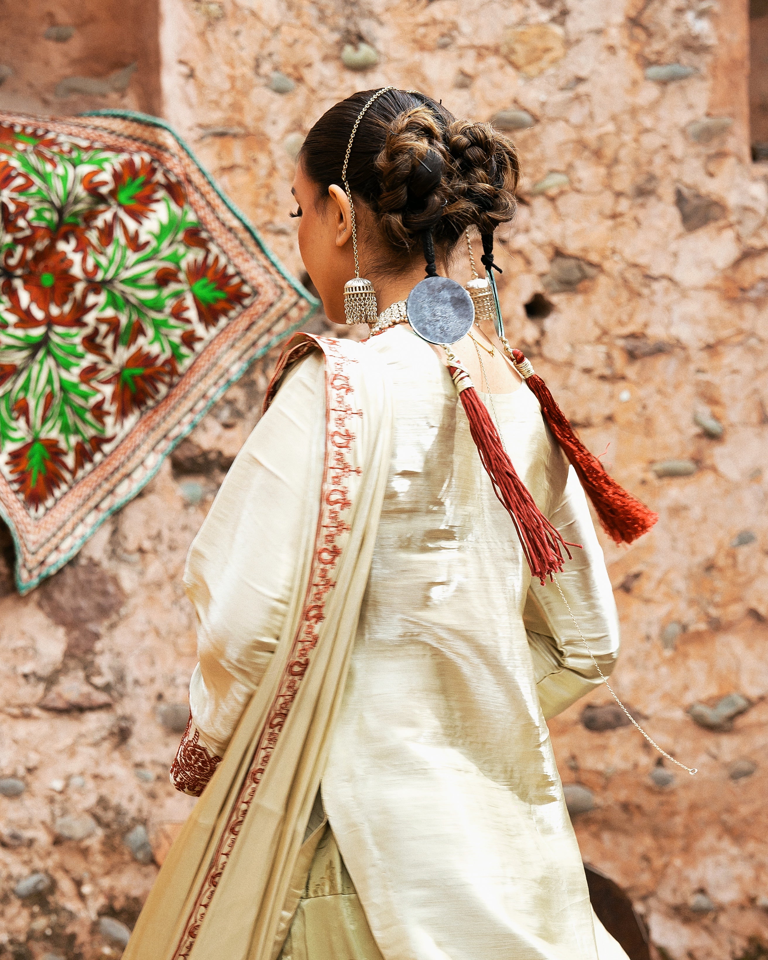 Hooker's Green Suthan Shalwar and Short Shirt- 3 Pc