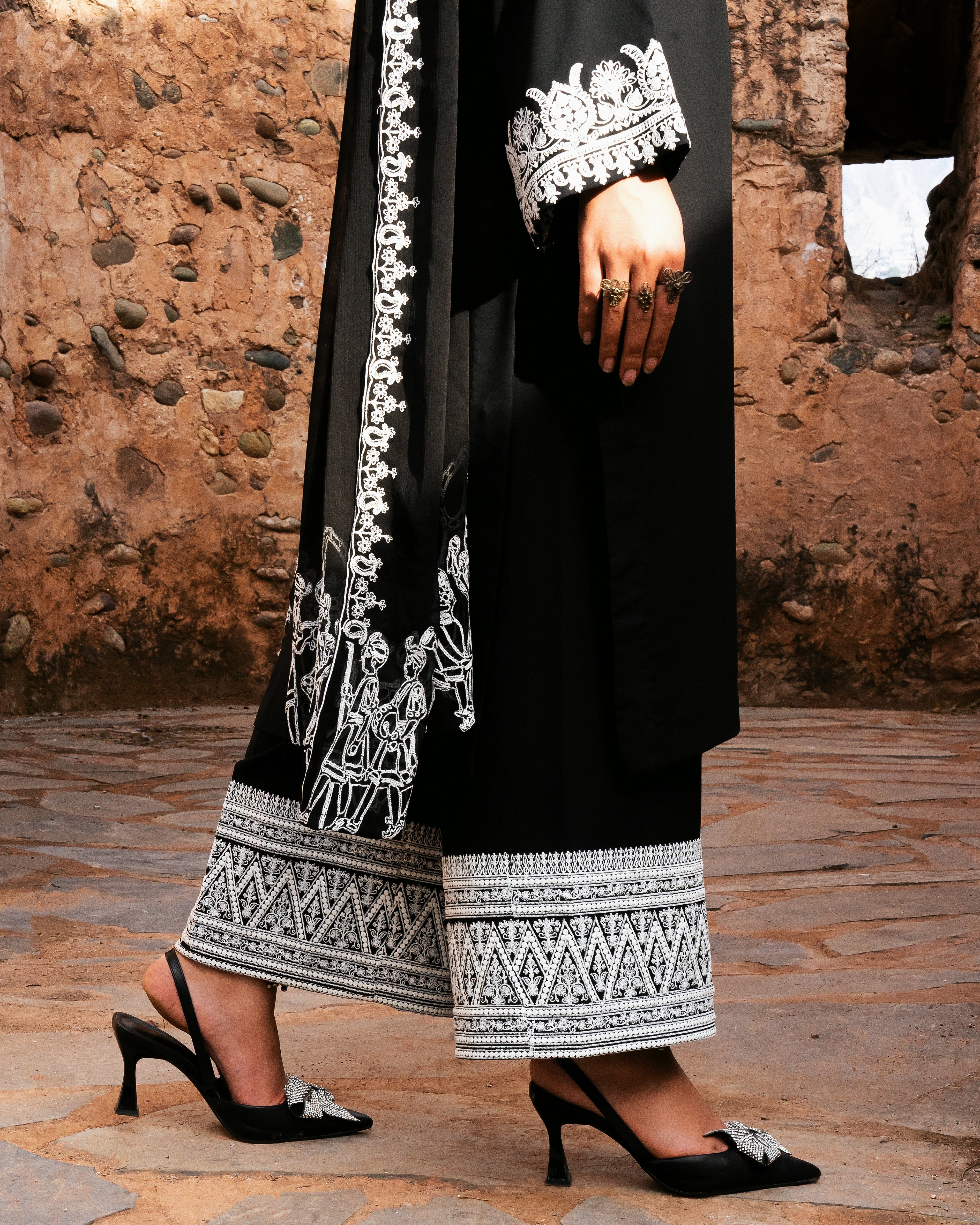 Black Georgette - 3 Pc